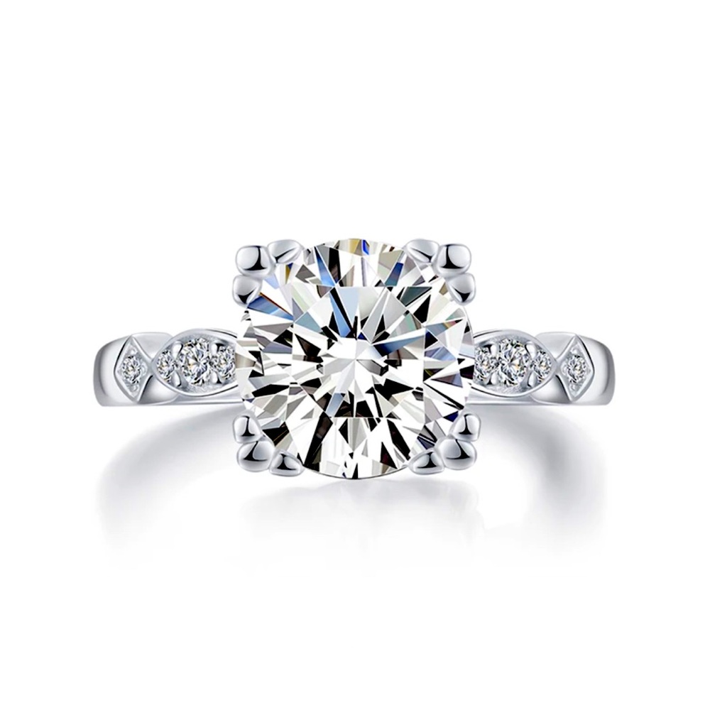 3.0ct Round Cut Simulated Diamond Engagement Ring Size 6.5